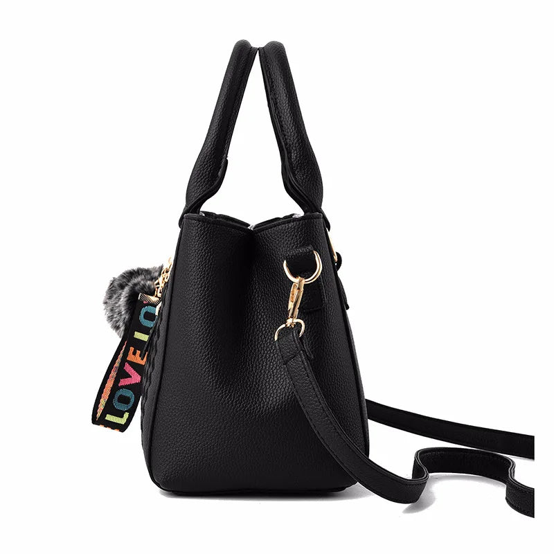Embroidery Leather Messenger Handbag