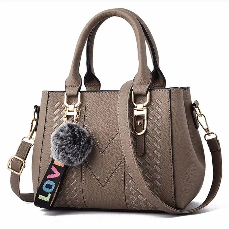 Embroidery Leather Messenger Handbag