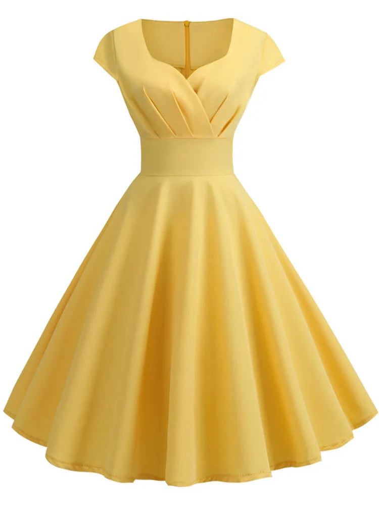 V-Neck Vintage Pin-Up Mini Dress