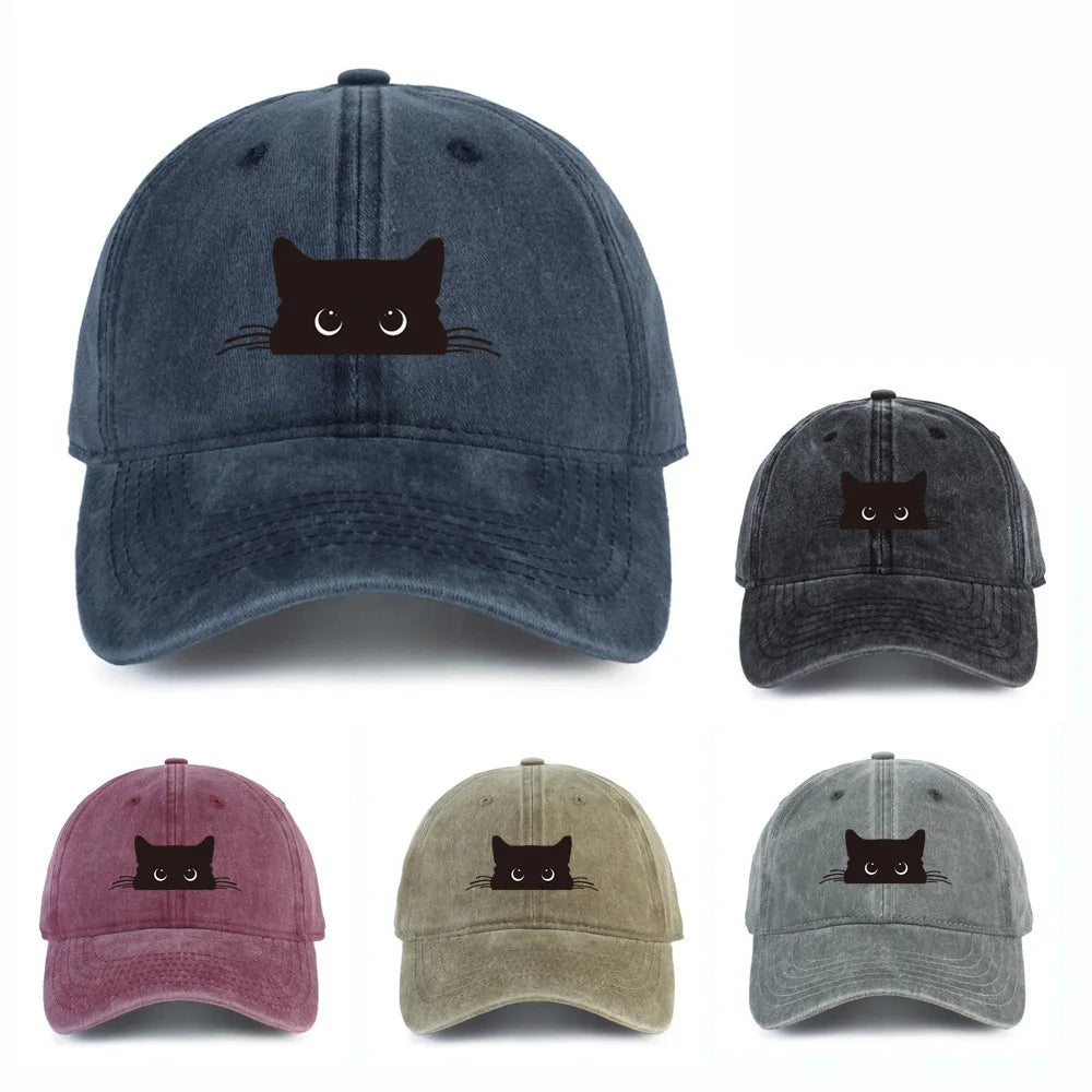Unisex Cat Print Adjustable Baseball Cap