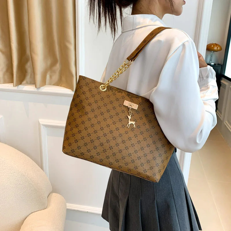 Soft Leather Large Capacity Tote Shoulder Bag