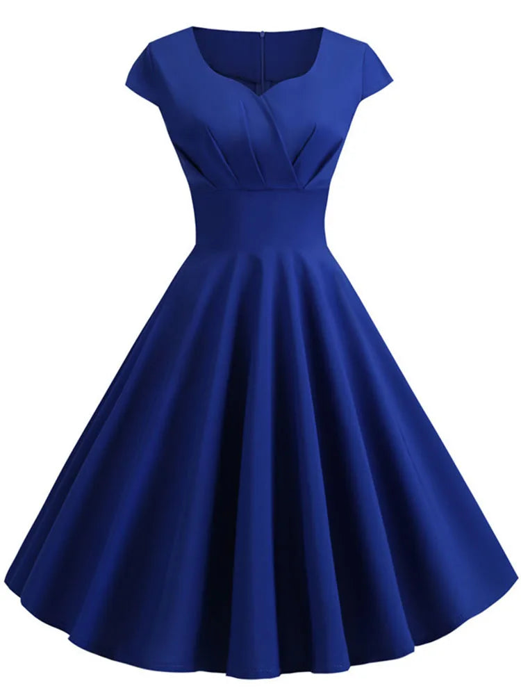 V-Neck Vintage Pin-Up Mini Dress