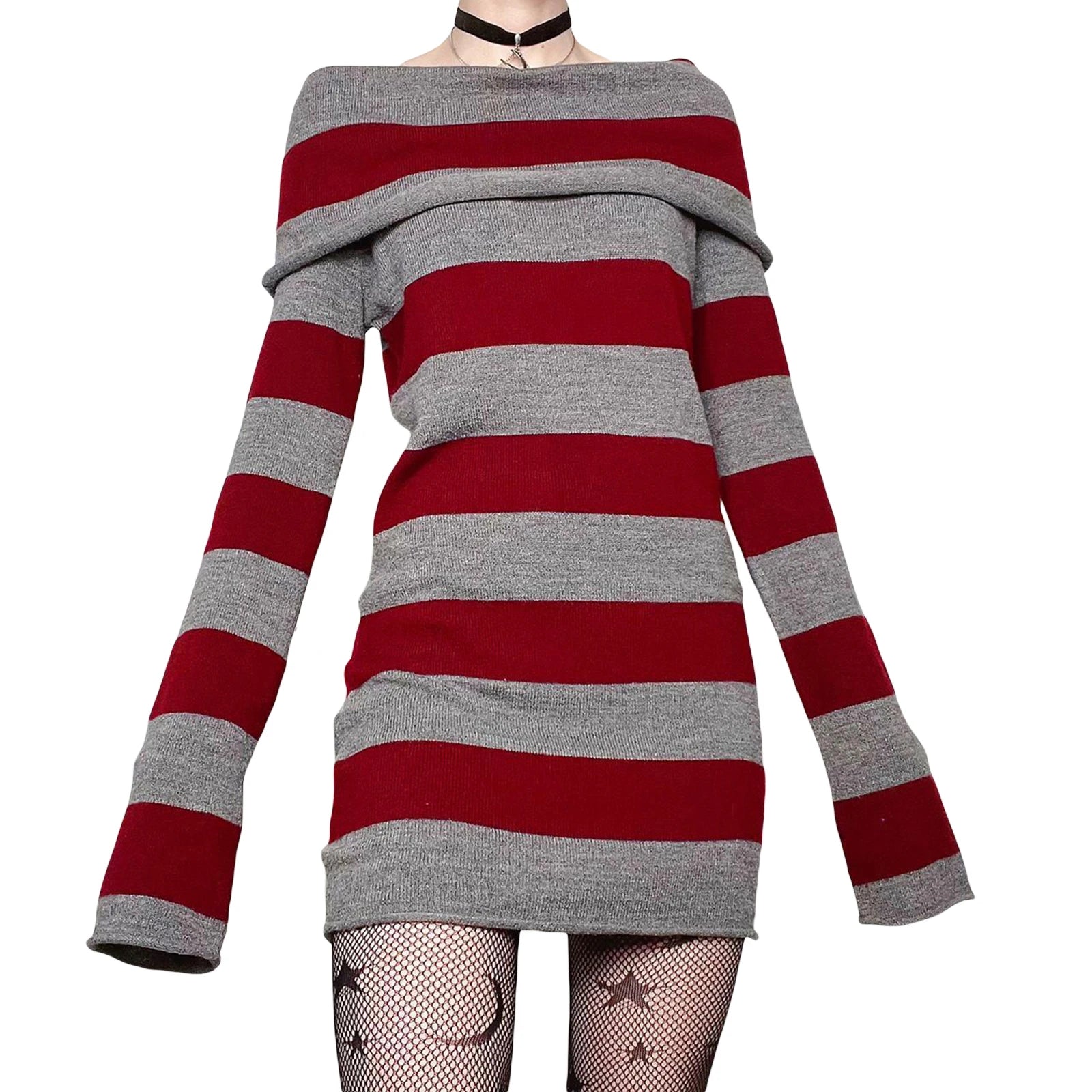 Strpe Boat Neck Bodycon Mini Dress