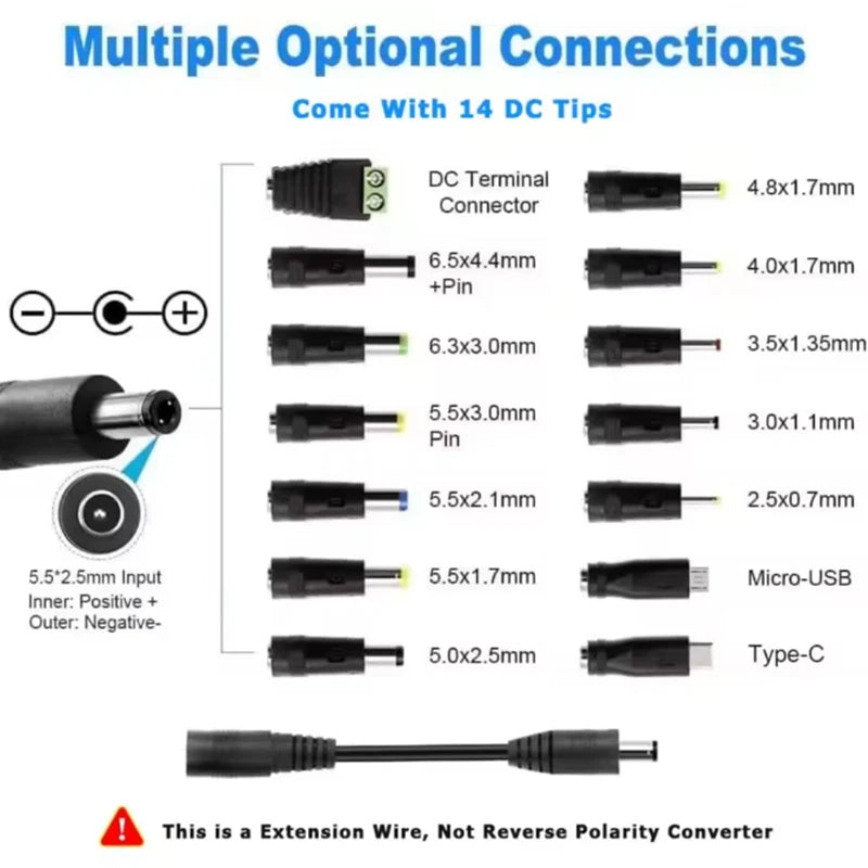Adjustable AC - DC power adapter3V - 24V