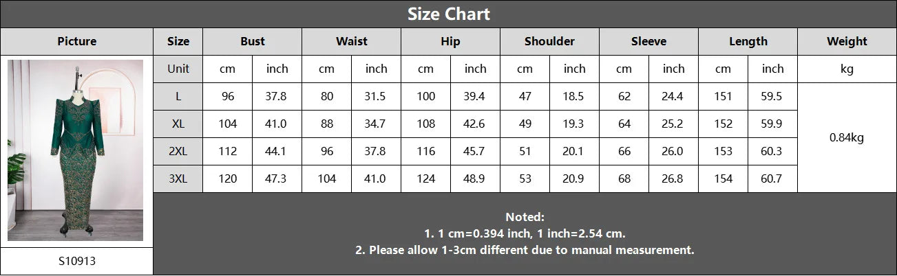 Luxury Long Sleeve Bodycon Evening Gown