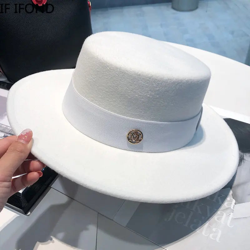 Unisex Panama Fedora Ribbon Band Hat
