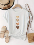 Black & Gold Four Heart Graphic T-Shirt