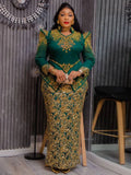 Luxury Long Sleeve Bodycon Evening Gown