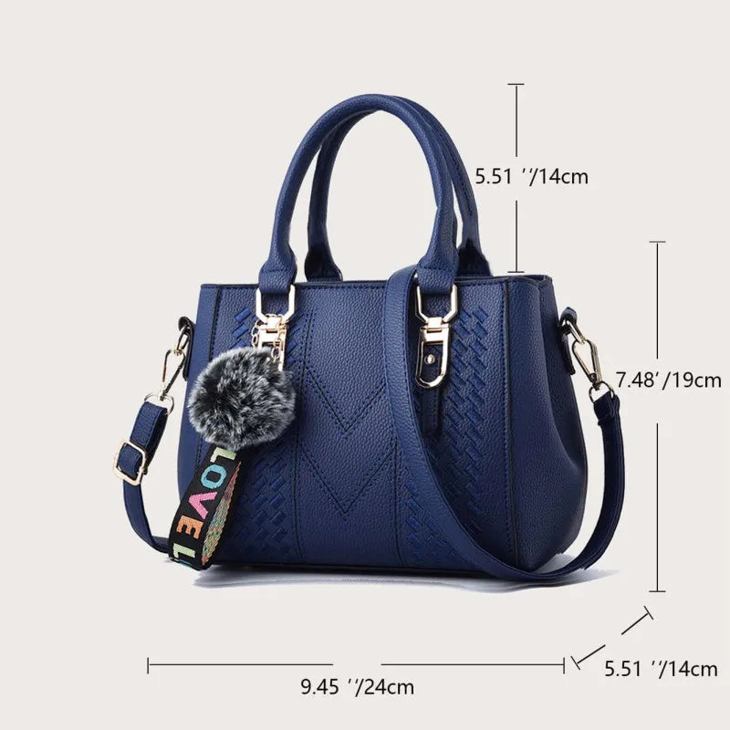 Embroidery Leather Messenger Handbag