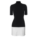 Black & White Turtleneck Patchwork Bodycon Dress