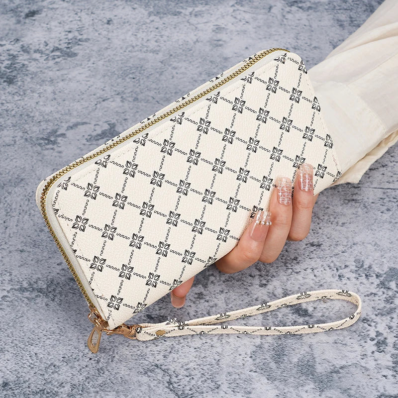 Printed Large Capacity Long Wallet Clutch