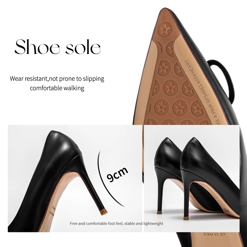 Pointed toe, metal Buckle Heels 9cm