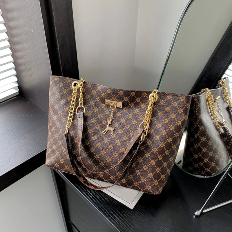 Soft Leather Large Capacity Tote Shoulder Bag
