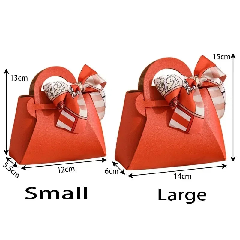 Pink Leather Wedding Favour Mini Gift Bags — 10 Pack