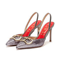 Strappy Closed-Toe Stiletto Heels — 9cm