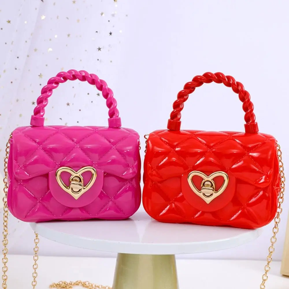Kids Heart PU Leather Crossbody Mini Handbag