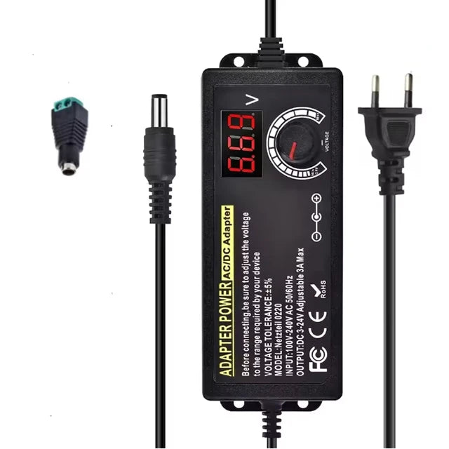 Adjustable AC - DC power adapter3V - 24V