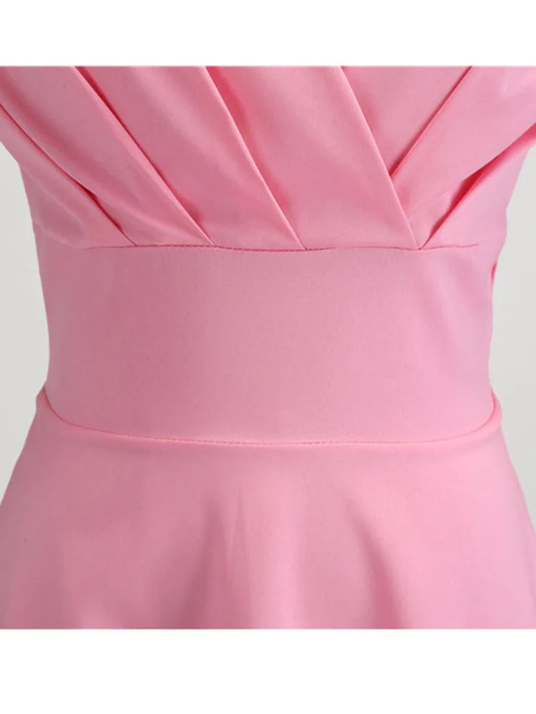 V-Neck Vintage Pin-Up Mini Dress