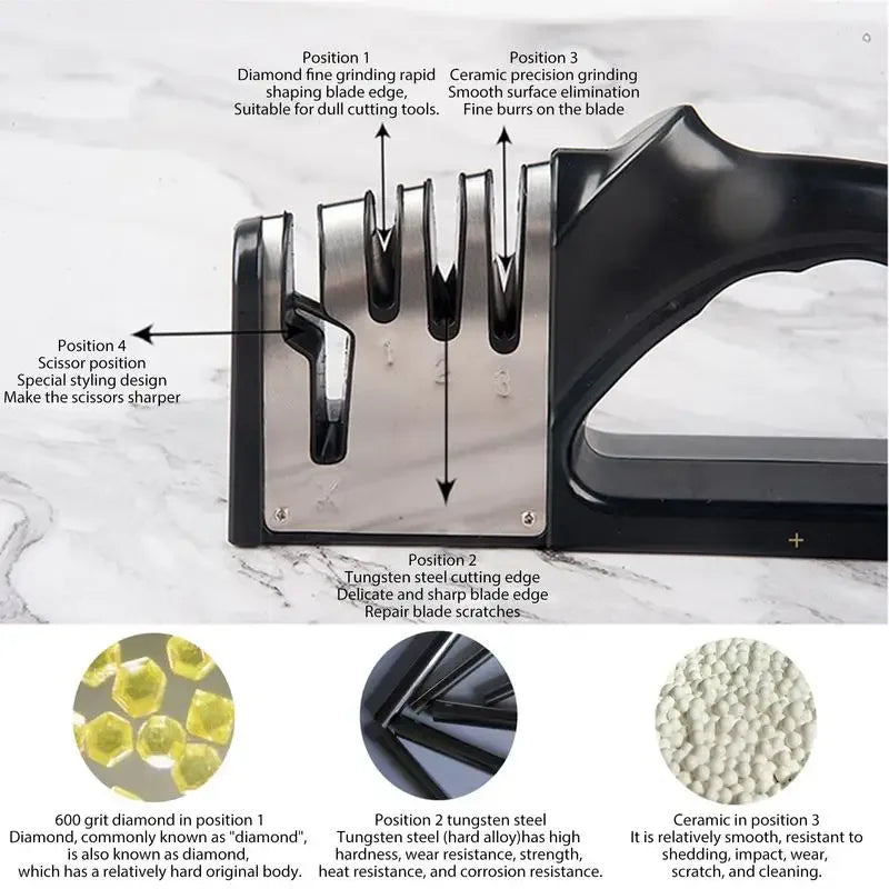 4 - Stage portable kitchen knife sharpener