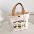 Little Bear Canvas Tote Handbag