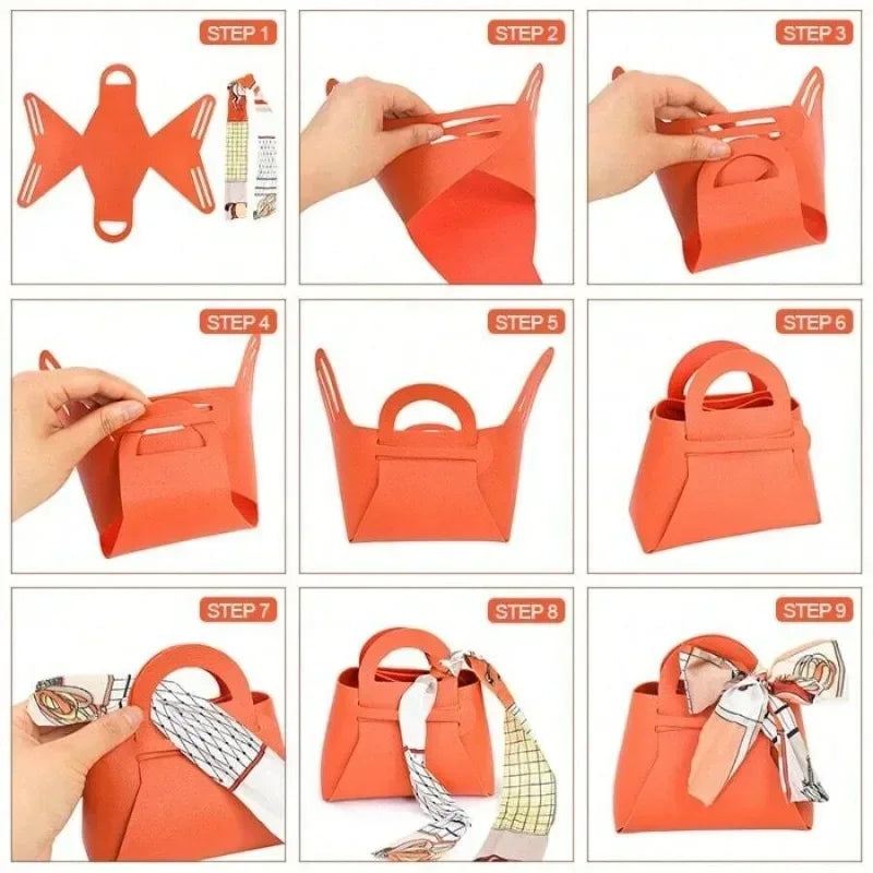 Pink Leather Wedding Favour Mini Gift Bags — 10 Pack
