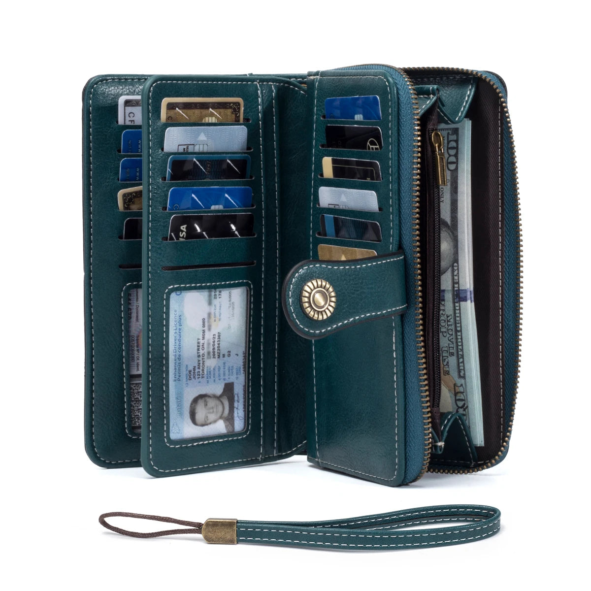 RFID Anti-Theft Retro Leather Long Wallet
