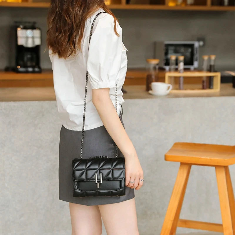 Luxury Leather Chain Crossbody Shoulder Bag