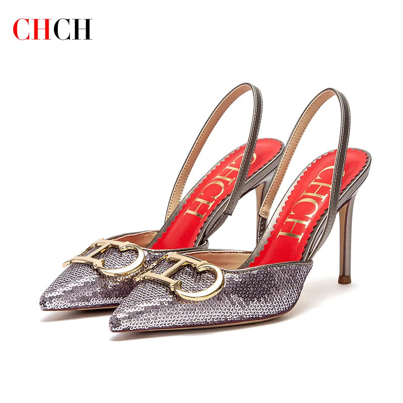 Strappy Closed-Toe Stiletto Heels — 9cm