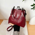 Shell Crossbody Vintage Brown PU Leather Bag