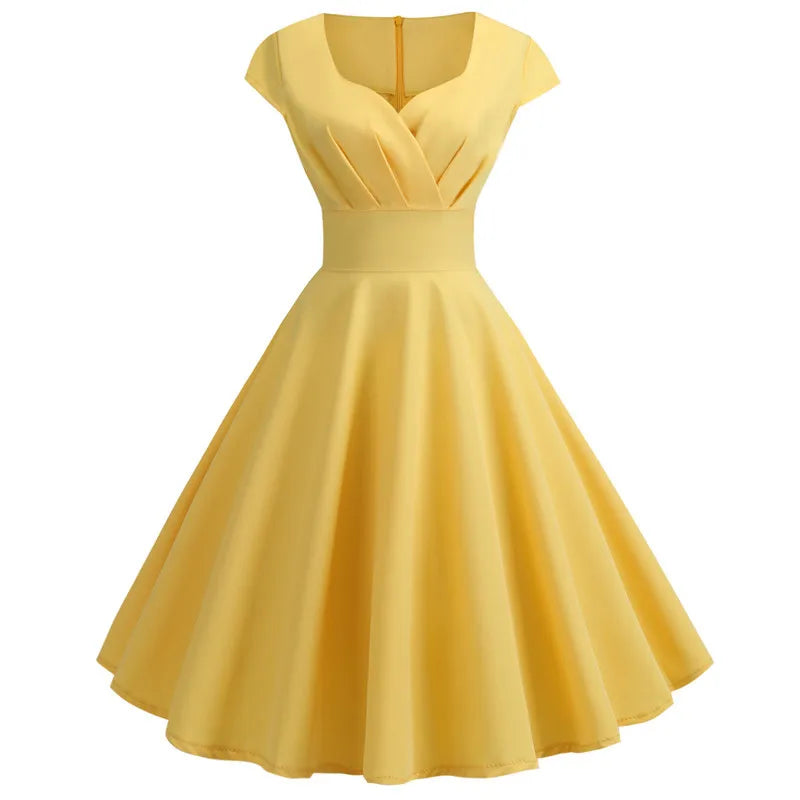 V-Neck Vintage Pin-Up Mini Dress