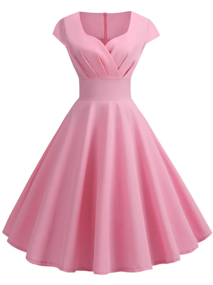 V-Neck Vintage Pin-Up Mini Dress