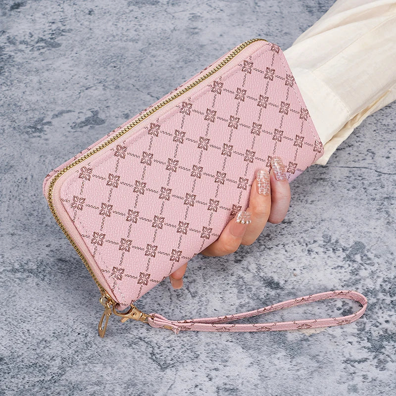 Printed Large Capacity Long Wallet Clutch