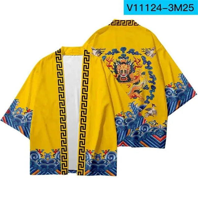 Samurai Crane Japanese Kimono Haori Cardigan