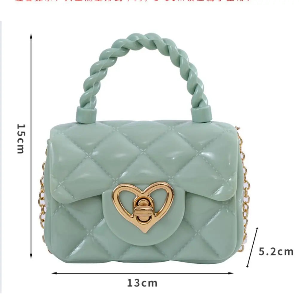 Kids Heart PU Leather Crossbody Mini Handbag