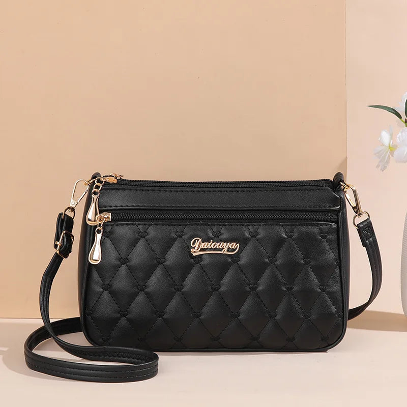 Embroidery Leather Messenger Handbag II
