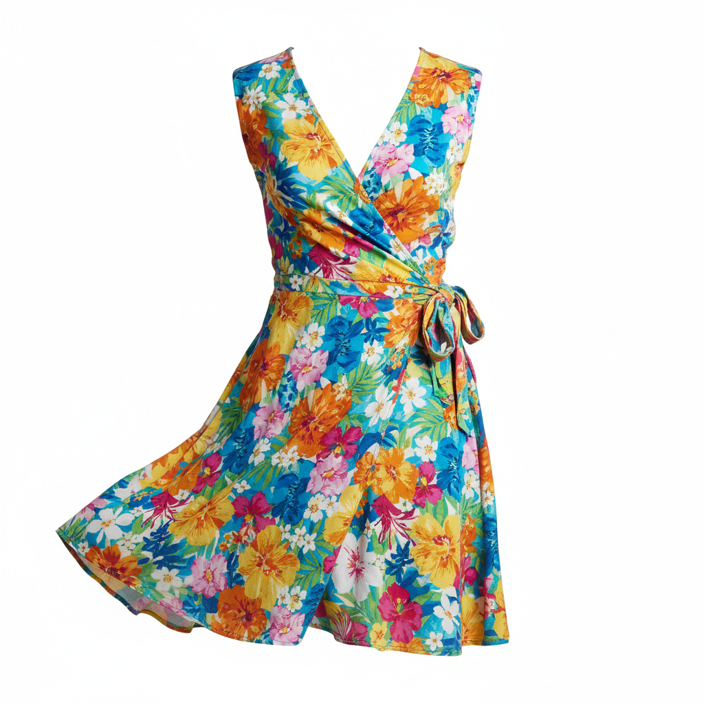 Floral Summer Wrap Mini Dress