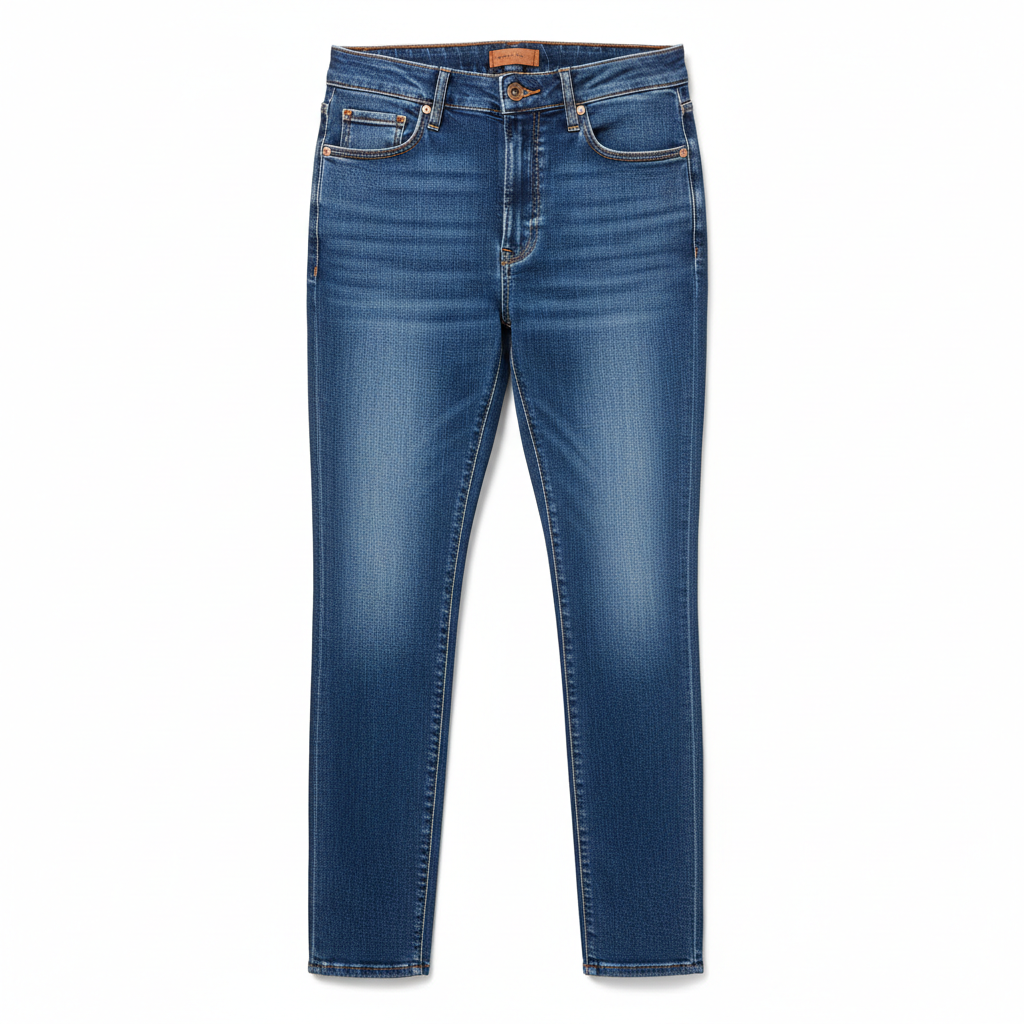High-Waisted Denim Jeans